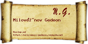 Milovánov Gedeon névjegykártya